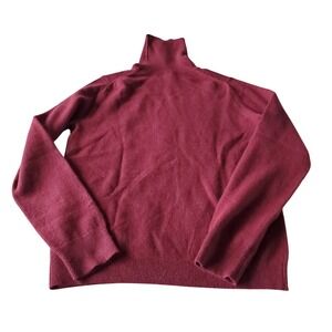 Uniqlo Womens 100% Cashmere Turtleneck Sweater Burgundy Wine Red 408718 Size M